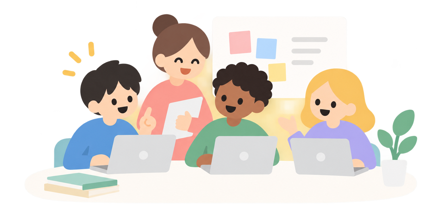 Ein Team teilt Aufgaben an seinen Laptops